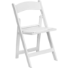 White Resin Folding Chair with Padded Seat