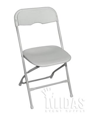White Plastic/Steel  Folding Chair 