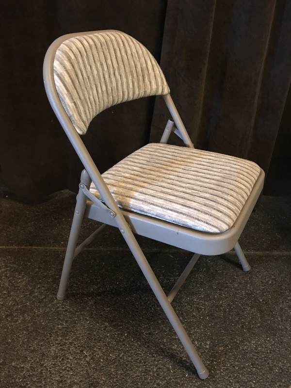Metal Folding Chair with Upholstered Seat and Back